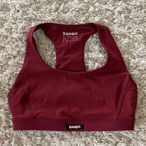 Bandit Running Women's Gridlock Burgundy Sports Bra